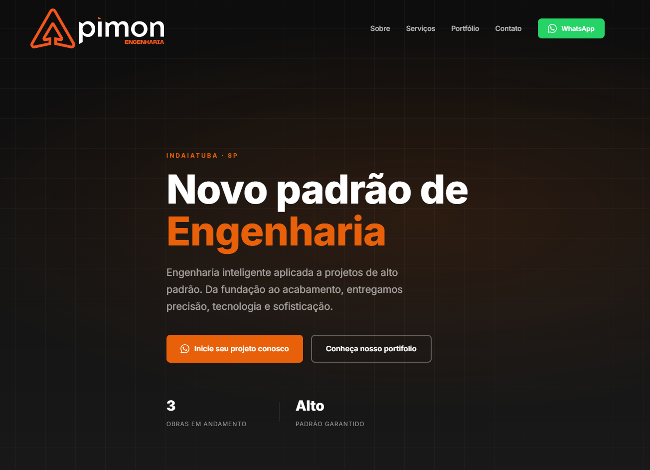 Pimon Engenharia - página inicial